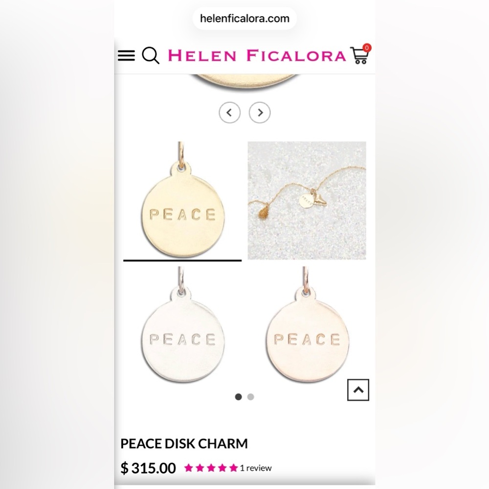 Helen Ficalora “peace” charm 14k - Picture 4 of 4
